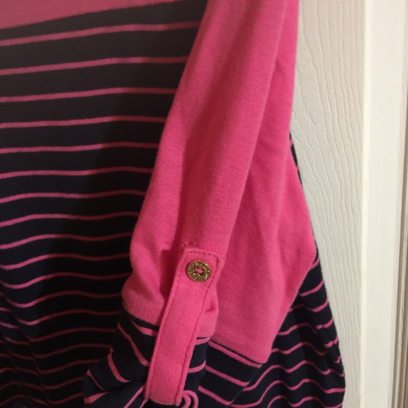 Pink and black strip short sleeve shirt - Picture 3 of 3